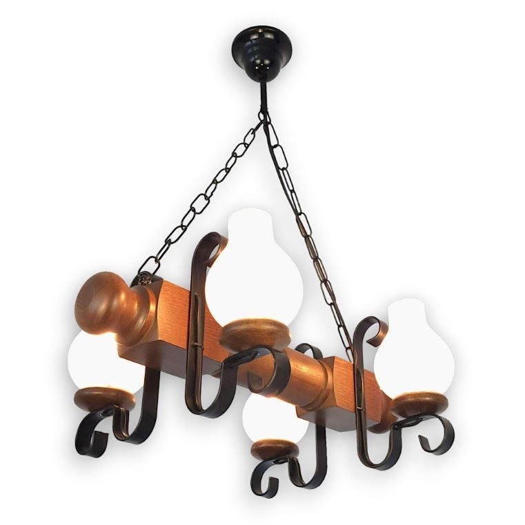 Brilagi - Luster na reťazi RUSTIC 4xE14/40W/230V buk/orech