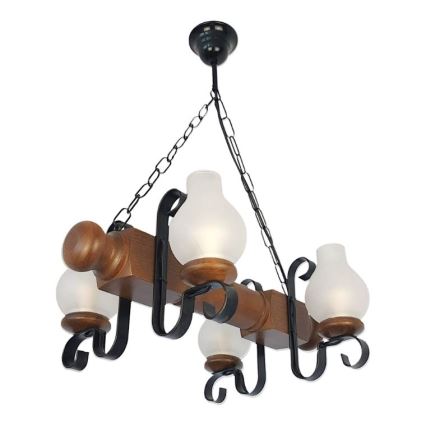 Brilagi - Luster na reťazi RUSTIC 4xE14/40W/230V buk/orech