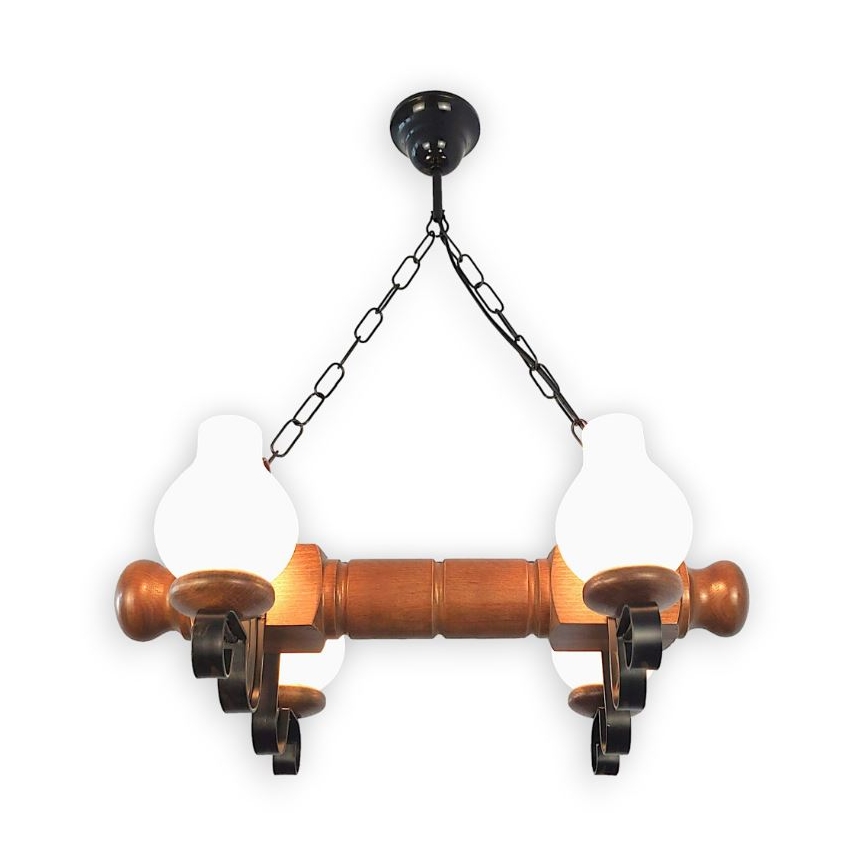 Brilagi - Luster na reťazi RUSTIC 4xE14/40W/230V buk/orech