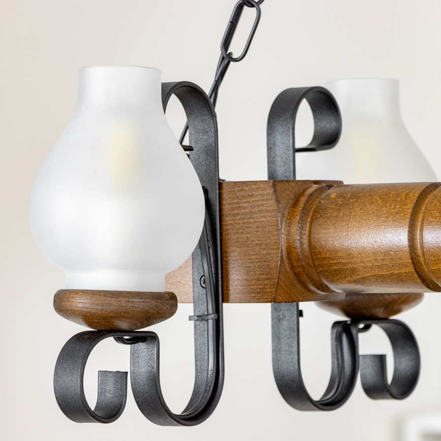 Brilagi - Luster na reťazi RUSTIC 4xE14/40W/230V buk/orech