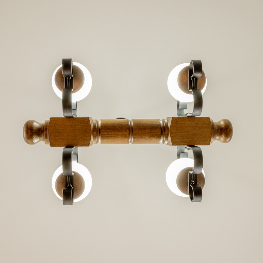 Brilagi - Luster na reťazi RUSTIC 4xE14/40W/230V buk/orech