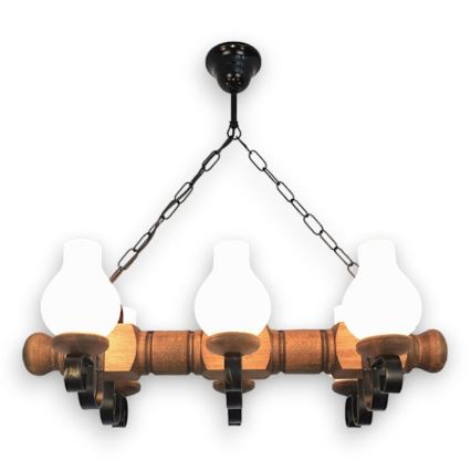 Brilagi - Luster na reťazi RUSTIC 6xE14/40W/230V buk