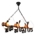 Brilagi - Luster na reťazi RUSTIC 6xE14/40W/230V buk/orech
