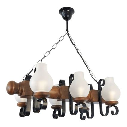 Brilagi - Luster na reťazi RUSTIC 6xE14/40W/230V buk/orech