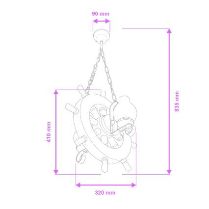 Brilagi - Luster na reťazi TIMONA 2xE14/40W/230V buk