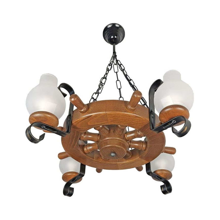 Brilagi - Luster na reťazi TIMONA 4xE14/40W/230V buk/orech