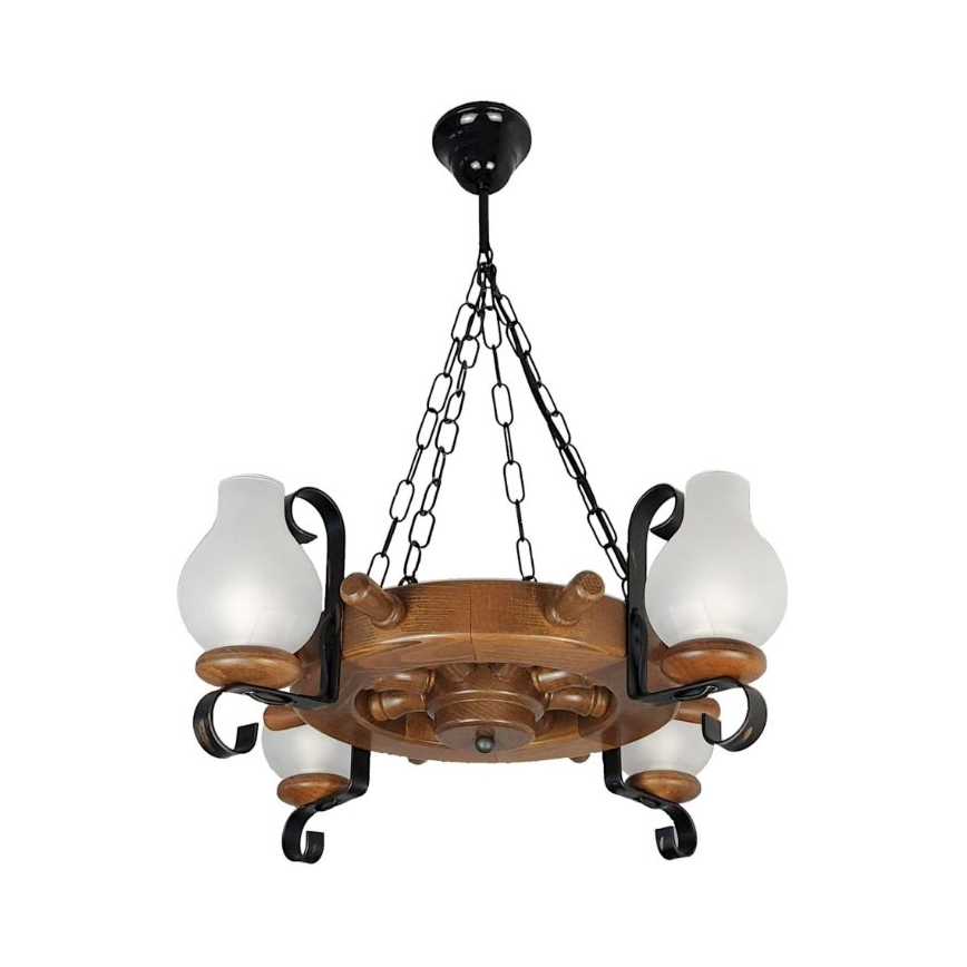 Brilagi - Luster na reťazi TIMONA 4xE14/40W/230V buk/orech