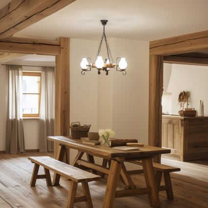 Brilagi - Luster na reťazi TIMONA 4xE14/40W/230V pr. 50 cm buk