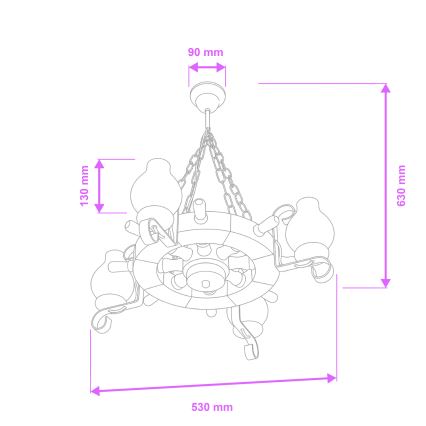Brilagi - Luster na reťazi TIMONA 4xE14/40W/230V priemer 50 cm buk/orech