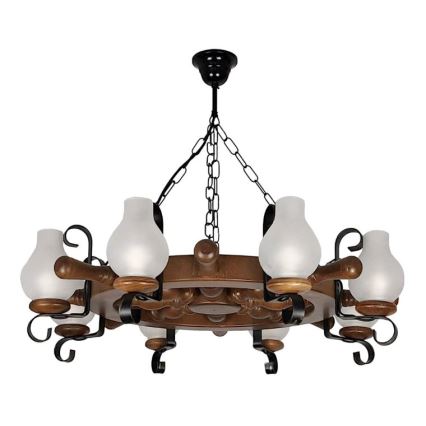 Brilagi - Luster na reťazi TIMONA 8xE14/40W/230V buk/orech