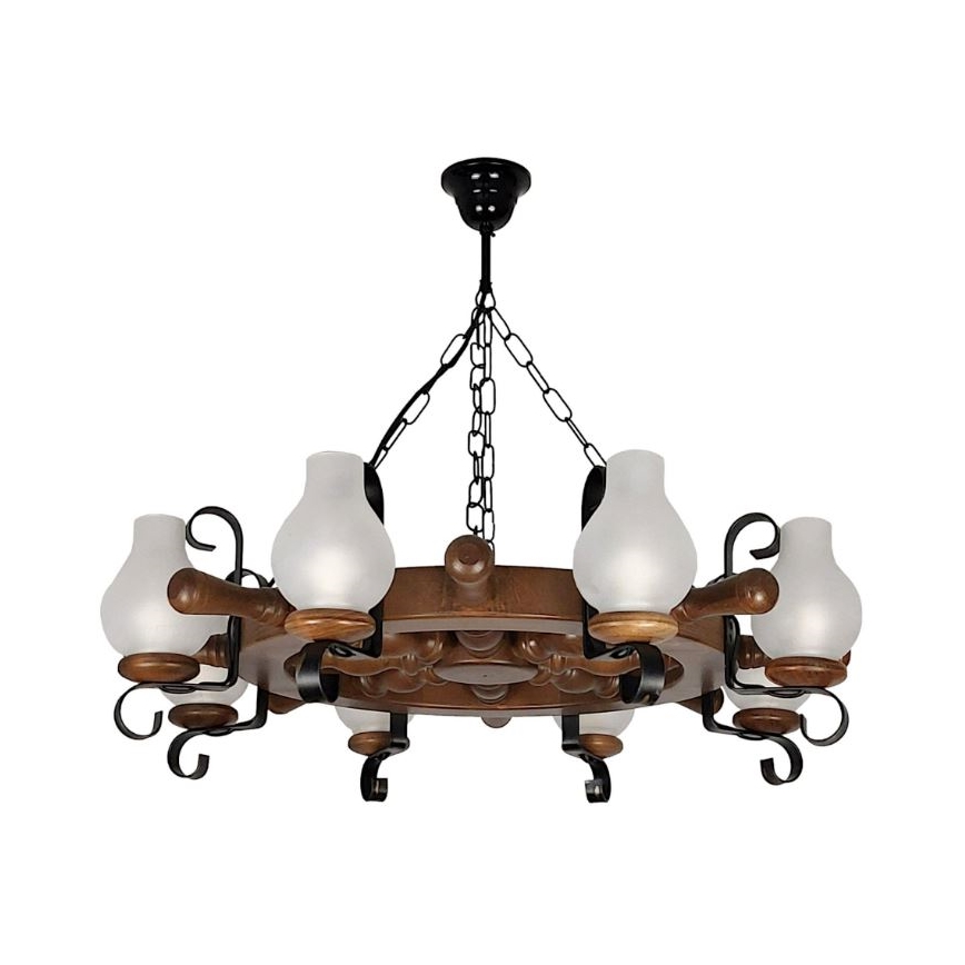 Brilagi - Luster na reťazi TIMONA 8xE14/40W/230V buk/orech