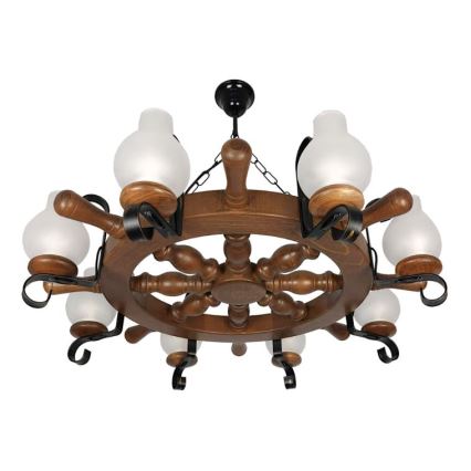 Brilagi - Luster na reťazi TIMONA 8xE14/40W/230V buk/orech