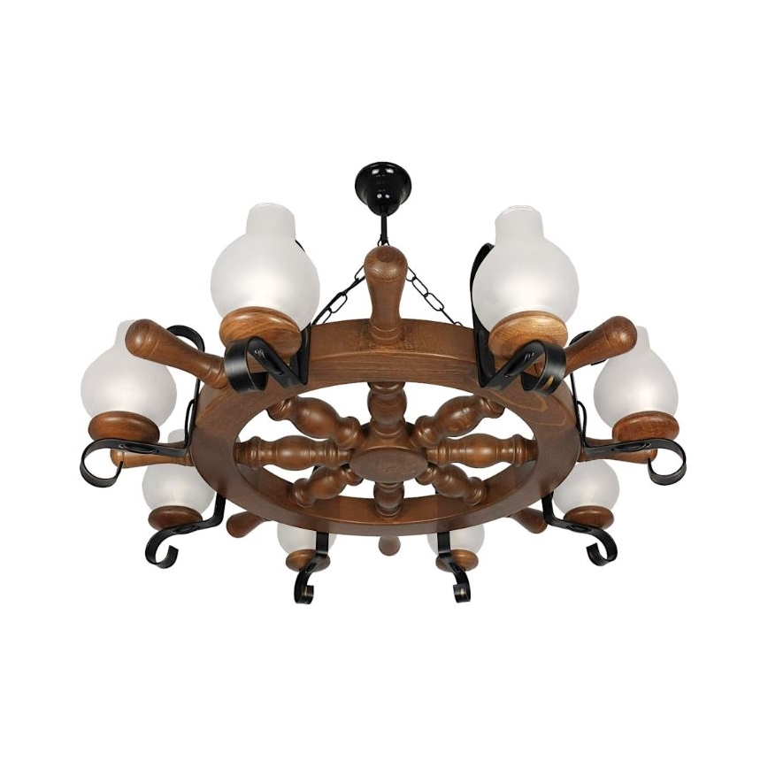 Brilagi - Luster na reťazi TIMONA 8xE14/40W/230V buk/orech