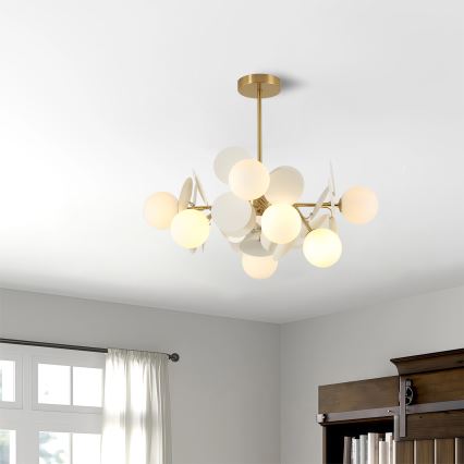 Brilagi - Luster na tyči BALMO 8xG9/9W/230V pr. 60 cm zlatá/biela