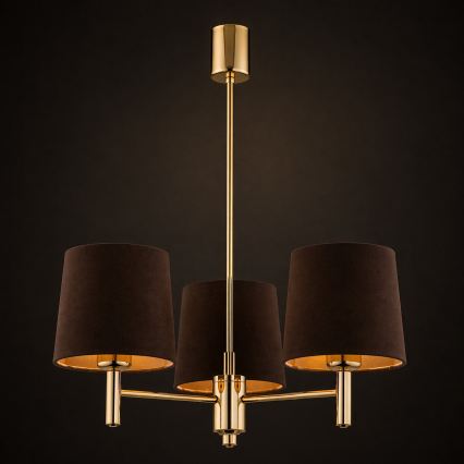 Brilagi - Luster na tyči MONTE 3xE27/15W/230V hnedá/zlatá