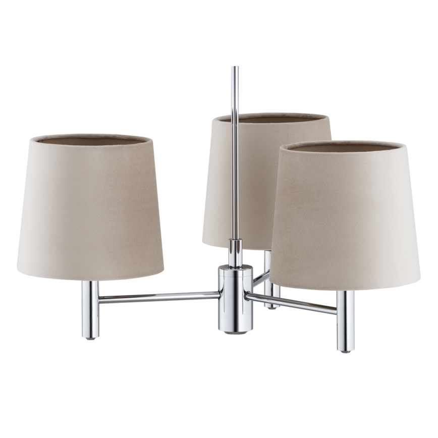 BRILAGI - Luster na tyči MONTE 3xE27/60W/230V béžová/lesklý chróm