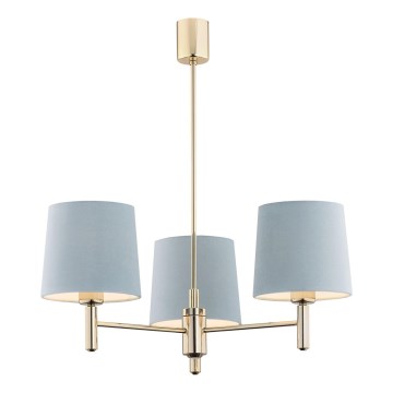 Brilagi - Luster na tyči MONTE 3xE27/60W/230V modrá/zlatá