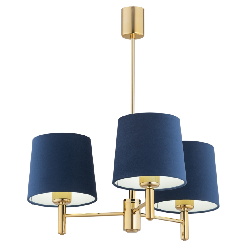 BRILAGI - Luster na tyči MONTE 3xE27/60W/230V modrá/zlatá