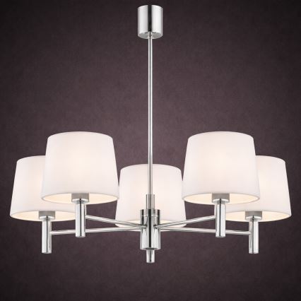 Brilagi - Luster na tyči MONTE 5xE27/15W/230V krémová/lesklý chróm