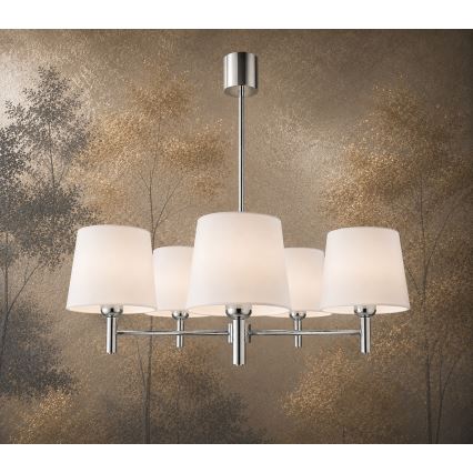 Brilagi - Luster na tyči MONTE 5xE27/15W/230V krémová/lesklý chróm