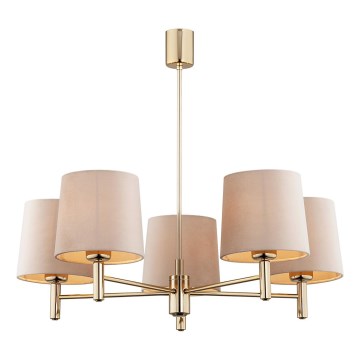 Brilagi - Luster na tyči MONTE 5xE27/60W/230V béžová/zlatá