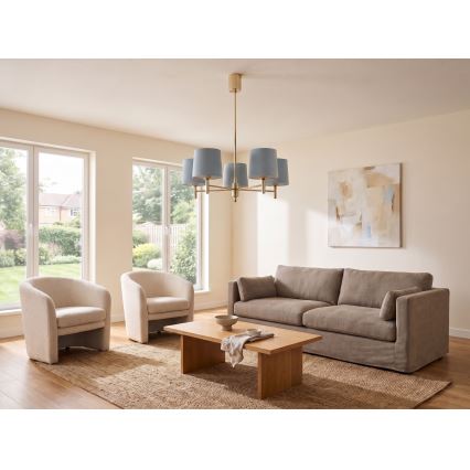 BRILAGI - Luster na tyči MONTE 5xE27/60W/230V modrá/zlatá