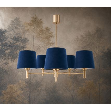 BRILAGI - Luster na tyči MONTE 5xE27/60W/230V modrá/zlatá