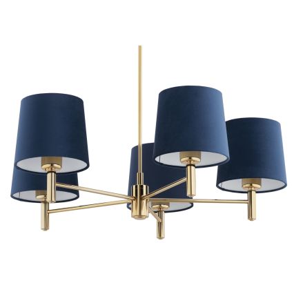 BRILAGI - Luster na tyči MONTE 5xE27/60W/230V modrá/zlatá