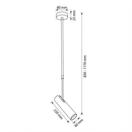 Brilagi - Luster na tyči SELE 1xGU10/30W/230V biela