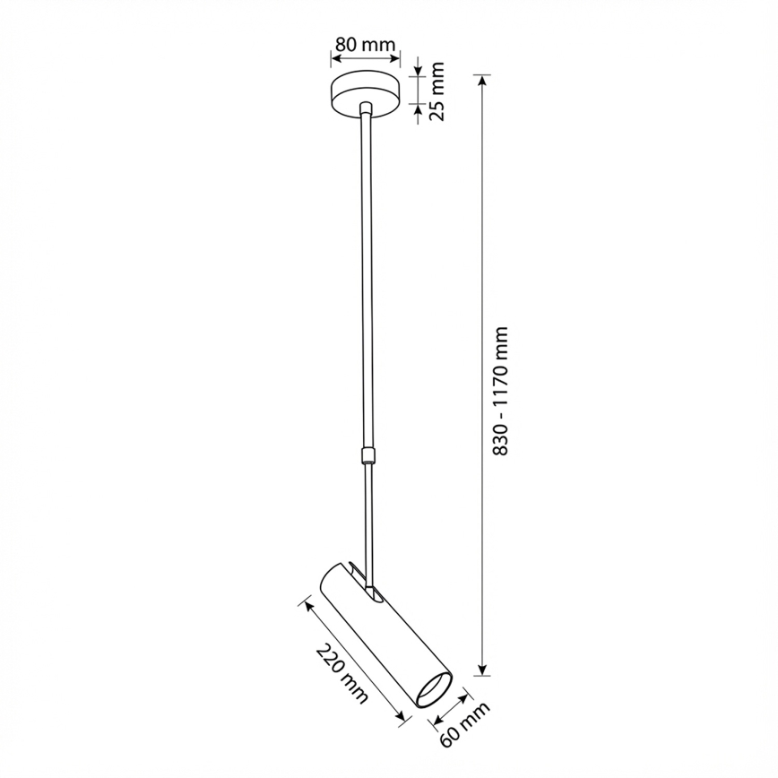 Brilagi - Luster na tyči SELE 1xGU10/30W/230V čierny