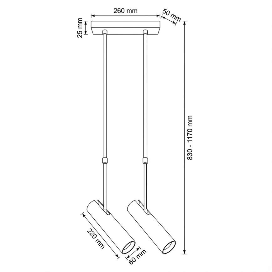Brilagi - Luster na tyči SELE 2xGU10/30W/230V béžová
