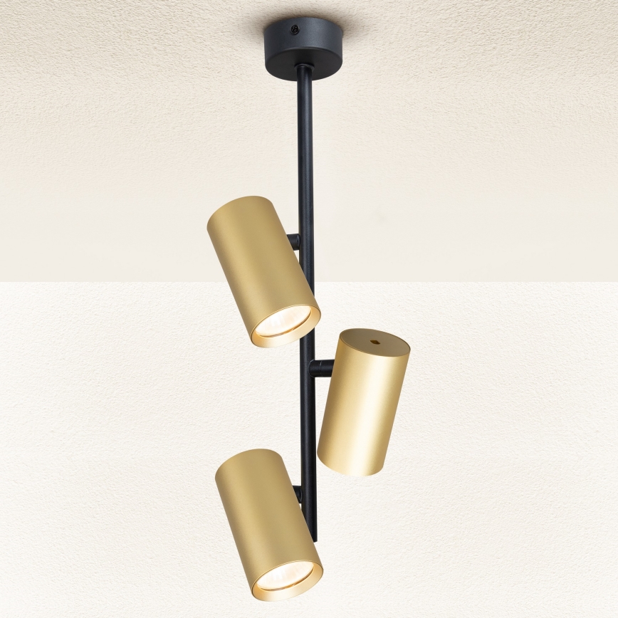 Brilagi - Luster na tyči SELE VERTICAL 3xGU10/30W/230V čierna/zlatá