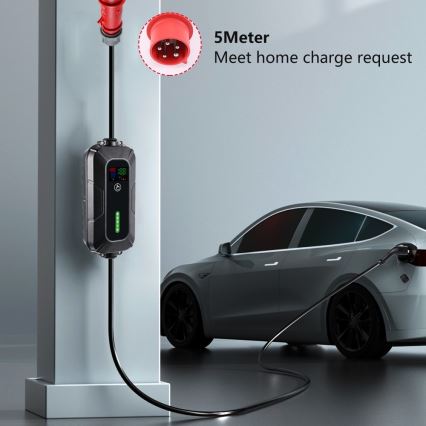 Brilagi - Cestovná nabíjacia stanica EV pre elektromobily FAST AC Type 2 16A/380V 11kW + zástrčka 230V, 3,7kW 5m + puzdro
