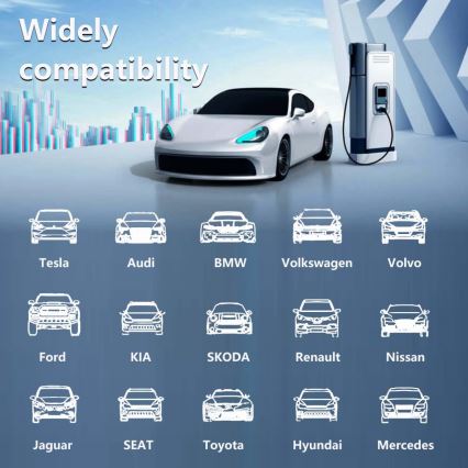 Brilagi - Cestovná nabíjacia stanica EV pre elektromobily FAST AC Type 2 16A/380V 11kW + zástrčka 230V, 3,7kW 5m + puzdro