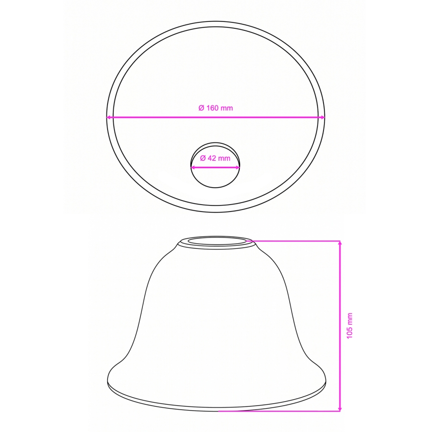 BRILAGI - Náhradné sklo ku lustru a nástennému svietidlu CLASSIC E14 pr. 11 cm biele