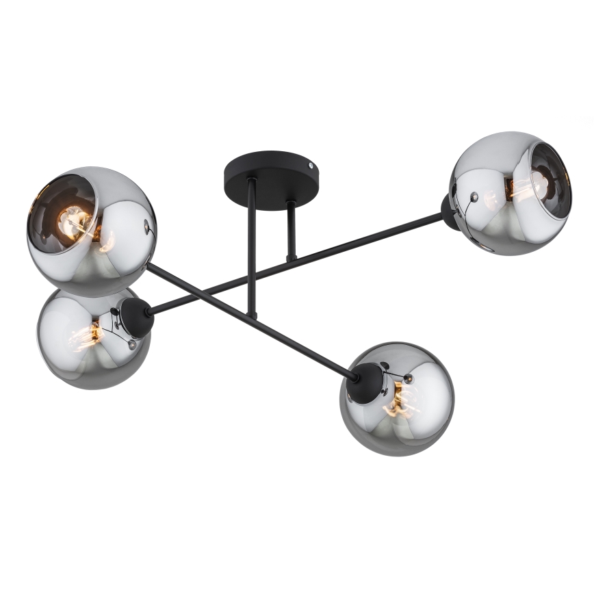 Brilagi - Náhradné sklo pre luster DIOR E27, priemer 15 cm, dymovo sivé