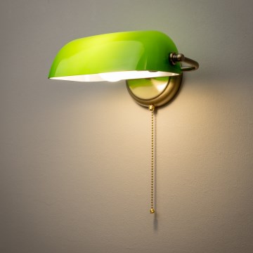 Brilagi - Nástenná lampa BANK OFFICE 1xE27/60W/230V mosadz/zelená