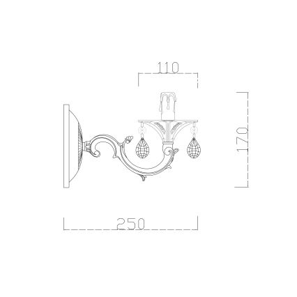 Brilagi - Nástenná lampa CLASSIC 1xE14/60W/230V krémová/patina