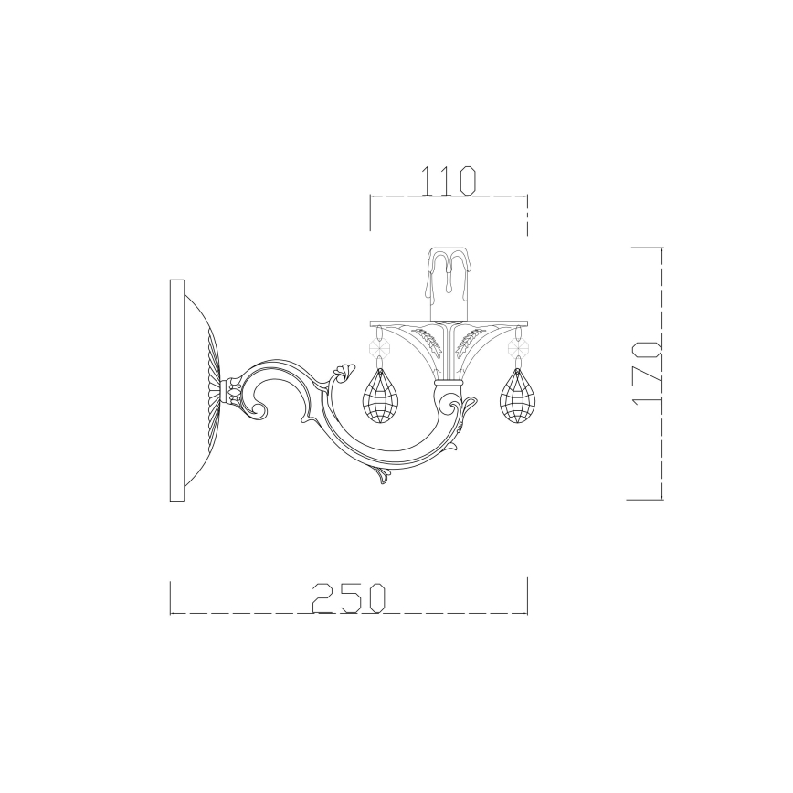 Brilagi - Nástenná lampa CLASSIC 1xE14/60W/230V krémová/patina