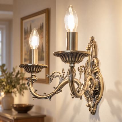 BRILAGI - Nástenná lampa CLASSIC 2xE14/10W/230V mosadz