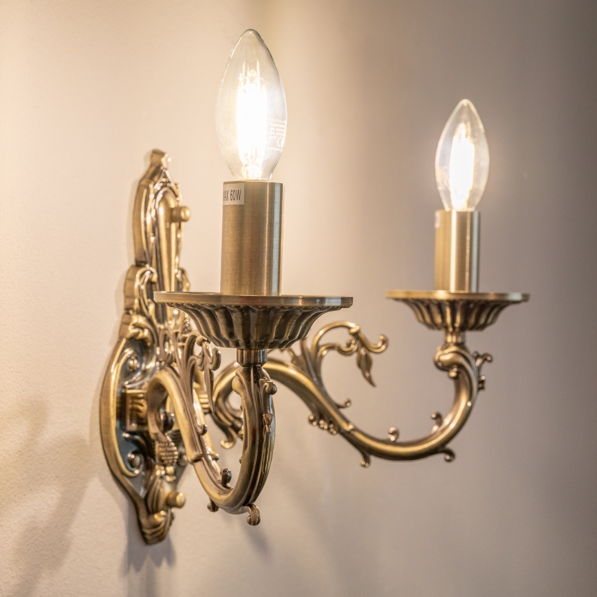 BRILAGI - Nástenná lampa CLASSIC 2xE14/10W/230V mosadz