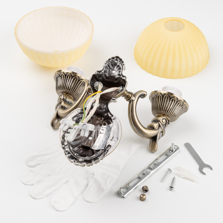 Brilagi - Nástenná lampa CLASSIC 2xE27/60W/230V mosadz
