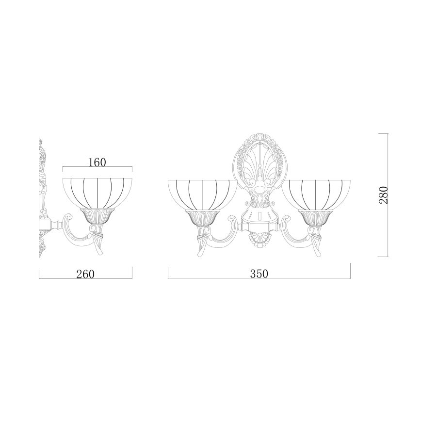 Brilagi - Nástenná lampa CLASSIC 2xE27/60W/230V mosadz