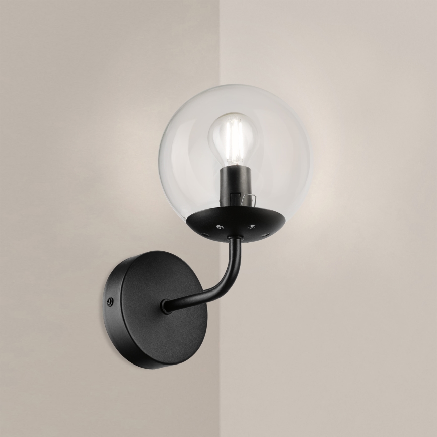 Brilagi - Nástenná lampa MALIVA 1xE14/15W/230V čierna/číra