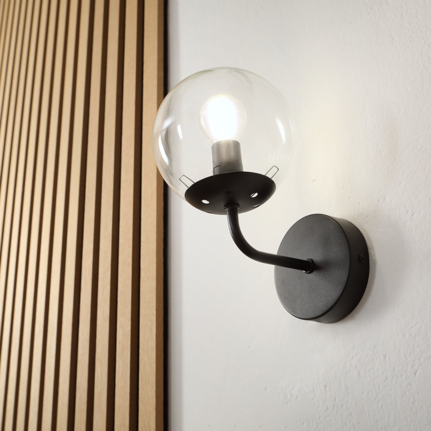 Brilagi - Nástenná lampa MALIVA 1xE14/15W/230V čierna/číra