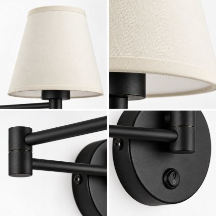 BRILAGI - Nástenná lampa NUBILA 1xE27/15W/230V krémová/čierna
