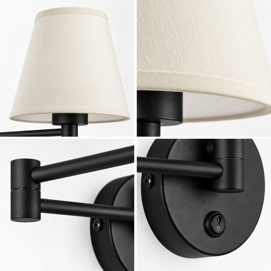 BRILAGI - Nástenná lampa NUBILA 1xE27/15W/230V krémová/čierna
