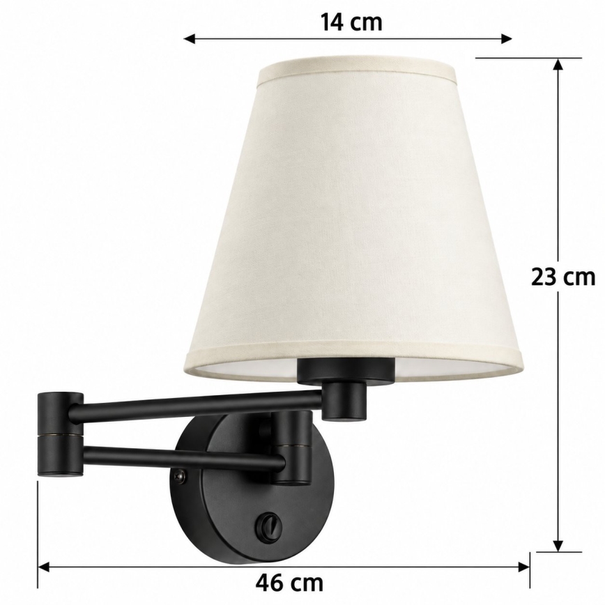 BRILAGI - Nástenná lampa NUBILA 1xE27/15W/230V krémová/čierna