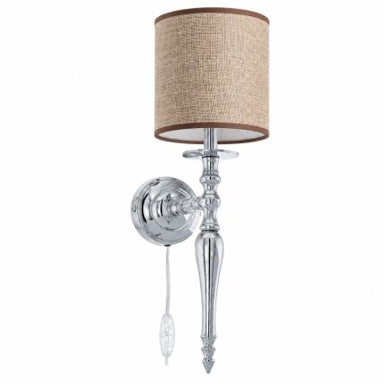 BRILAGI - Nástenná lampa NUBILA 1xE27/60W/230V lesklý chróm/hnedá