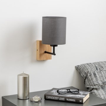 Brilagi - Nástenná lampa NUBILA WOOD 1xE27/25W/230V dub/antracit